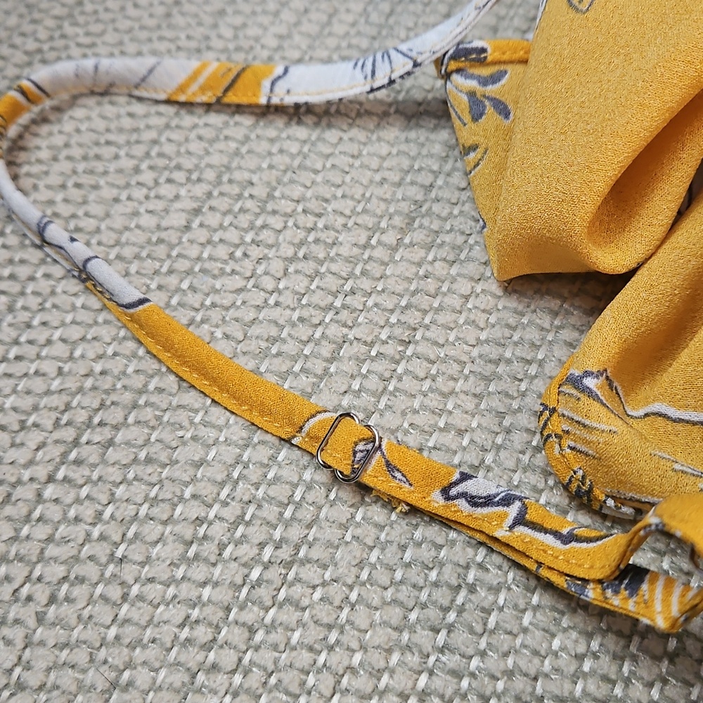 Lulus High Low Maxi Dress NEW Darling Daylily Mustard Yellow Floral Print Large - Picture 13 of 14